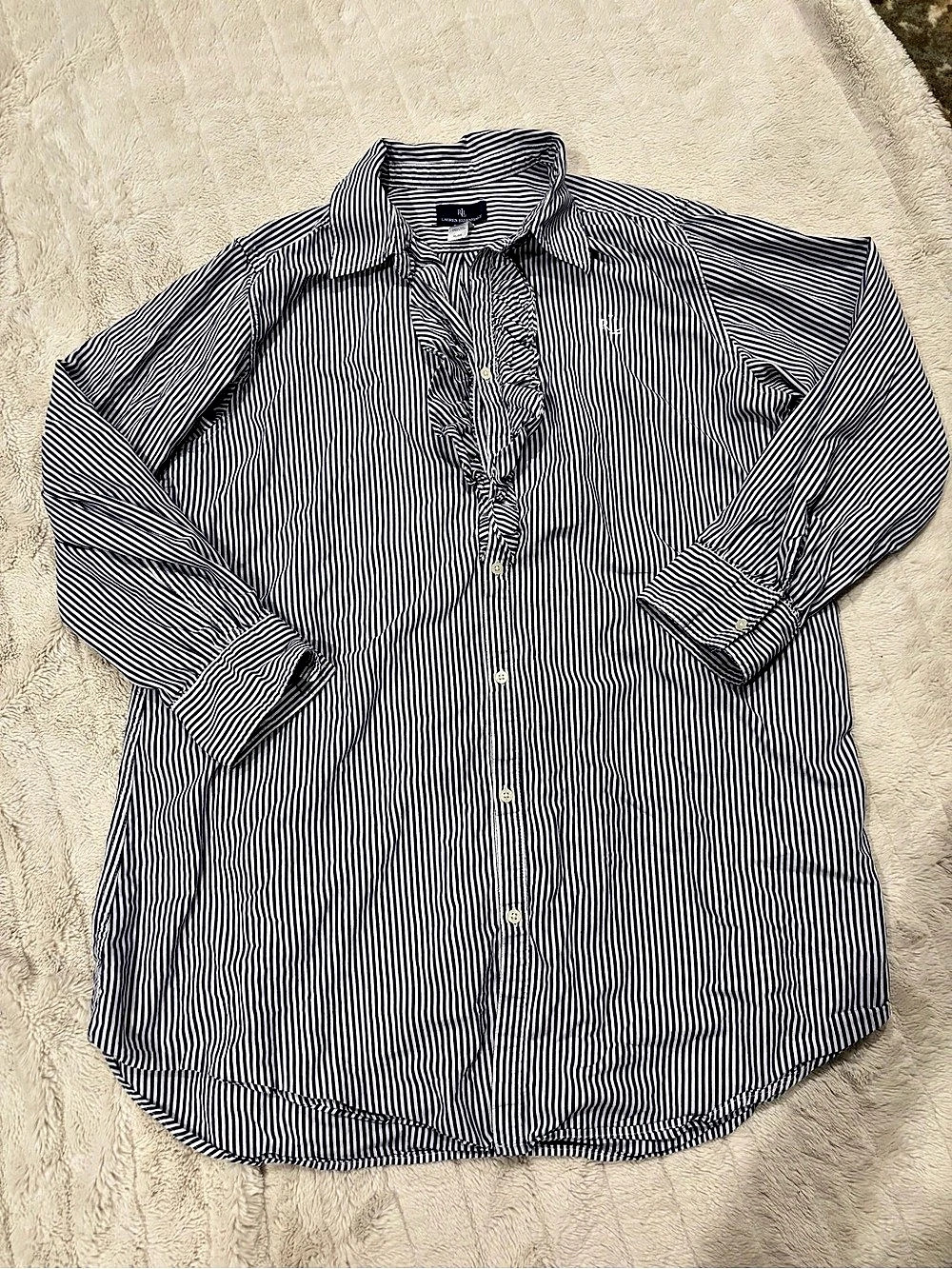 Ralph Lauren Essentials Striped Cotton Button Up Shirt